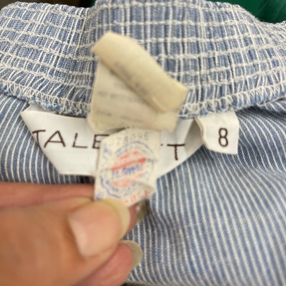 Vintage 70’s Talbott Engineer stripe button front Midi skirt Size 8 - Picture 8 of 8